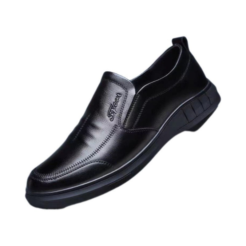 UrbanFlex Black Leather Slip-On
