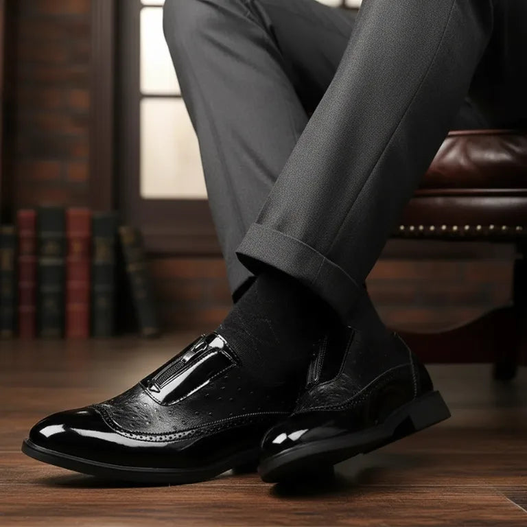 Patent Leather & Ostrich Texture